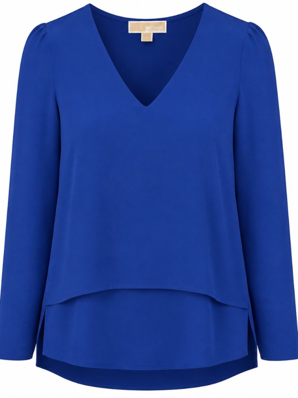 MICHAEL Michael Kors Royal Blue V-Neck Long Sleeve Blouse XS NWT
